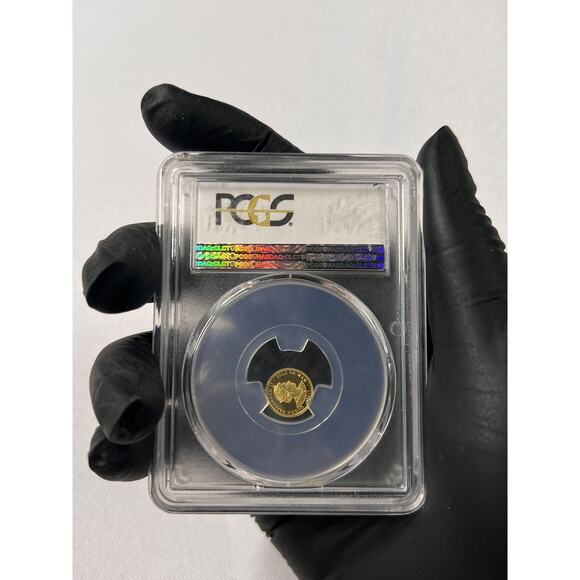 RARE 2017 Isle of Man 0.5 Gram Gold Angel First Day Issue PCGS PR69DCAM - Picture 4 of 4